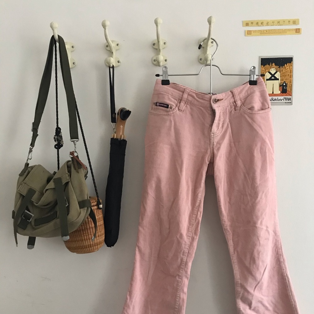 Vintage pink corduroy flare pants